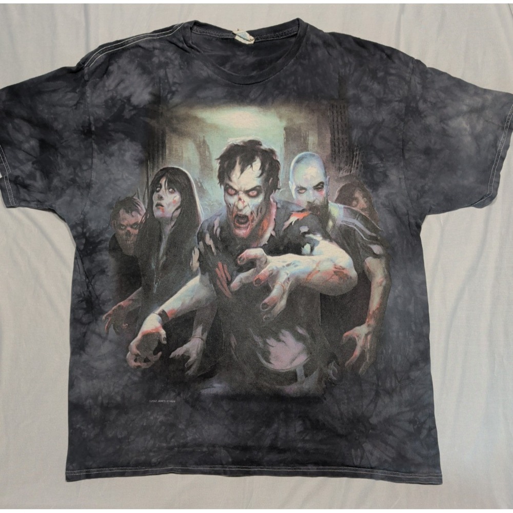 Delta Mens James Ryman Zombie Horde Graphic Tie Dye T-Shirt XL Black Gray